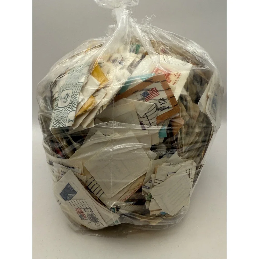 2lb Bulk Lot Used Postage Stamps On Paper Mixed Worldwide US Crafting Collecting